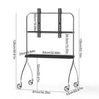 Rollbarer TV-Ständer mit antikem, schwarzem, beweglichem Ständer für bodenstehende Display-TV-Schränke und Projektions-TV-Ständer