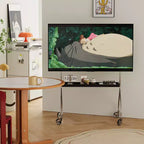 Rollbarer TV-Ständer mit antikem, schwarzem, beweglichem Ständer für bodenstehende Display-TV-Schränke und Projektions-TV-Ständer