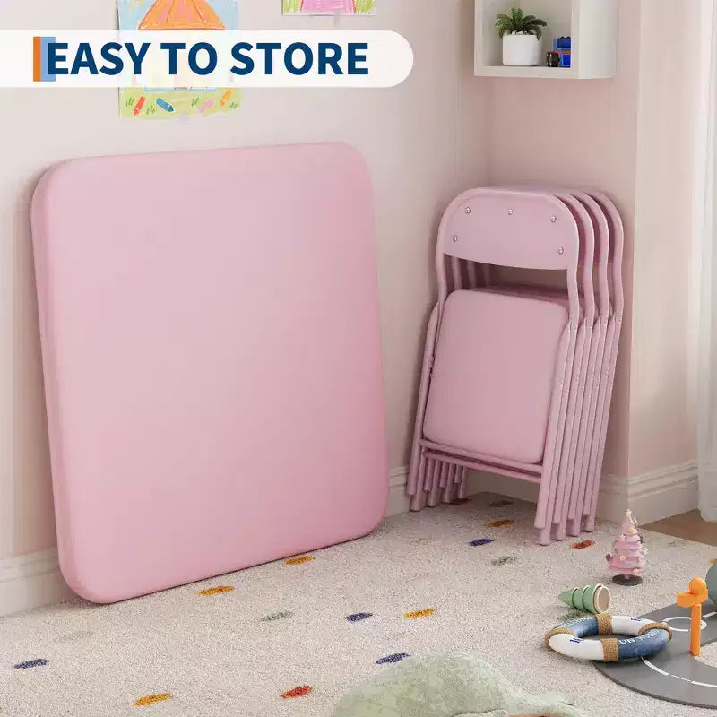 Klappbarer Kinder-Tisch und -Stühle, Jungen- und Mädchen-Aktivitätstisch für Esszimmer, Kindertagesstätte, Klassenzimmer