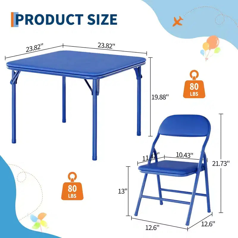 Klappbarer Kinder-Tisch und -Stühle, Jungen- und Mädchen-Aktivitätstisch für Esszimmer, Kindertagesstätte, Klassenzimmer