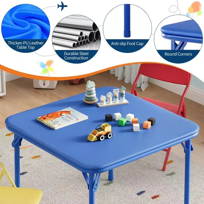 Klappbarer Kinder-Tisch und -Stühle, Jungen- und Mädchen-Aktivitätstisch für Esszimmer, Kindertagesstätte, Klassenzimmer