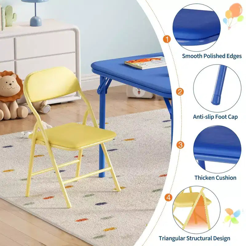 Klappbarer Kinder-Tisch und -Stühle, Jungen- und Mädchen-Aktivitätstisch für Esszimmer, Kindertagesstätte, Klassenzimmer
