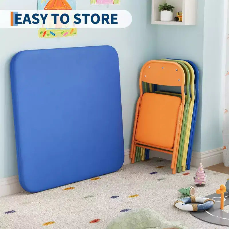Klappbarer Kinder-Tisch und -Stühle, Jungen- und Mädchen-Aktivitätstisch für Esszimmer, Kindertagesstätte, Klassenzimmer