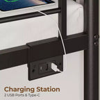Etagenbett – Dimmbare LED-Streifenlichter, USB-Ladeanschlüsse, Ausziehbett & Umwandelbar in 2 Betten