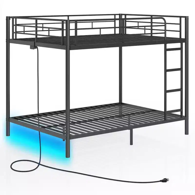 Etagenbett – Dimmbare LED-Streifenlichter, USB-Ladeanschlüsse, Ausziehbett & Umwandelbar in 2 Betten