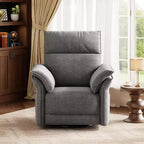 Elektrischer Relaxsessel mit USB-Anschluss, um 270° drehbarer Schaukelstuhl mit breiter Sitzfläche und Chenille-Stoff, für Wohnzimmer oder Kinderzimmer