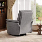 Elektrischer Relaxsessel mit USB-Anschluss, um 270° drehbarer Schaukelstuhl mit breiter Sitzfläche und Chenille-Stoff, für Wohnzimmer oder Kinderzimmer