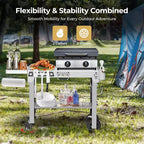 Tragbarer klappbarer Grill- und Vorbereitungstisch mit Rollen, Edelstahl-Grillständer für Camping, Tailgating und Outdoor-Kochen, rollbarer Esstischwagen