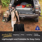 Tragbarer klappbarer Grill- und Vorbereitungstisch mit Rollen, Edelstahl-Grillständer für Camping, Tailgating und Outdoor-Kochen, rollbarer Esstischwagen