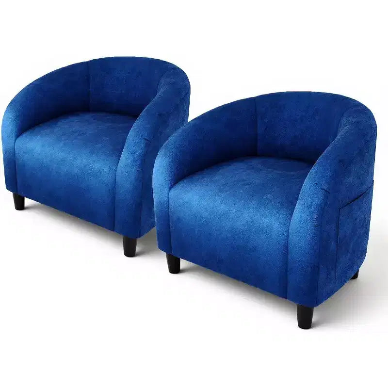 Akzentstuhl-Set aus 2er-Club-Sesseln, gemütlicher Armlehnensessel, gepolsterter Fasssessel mit massiven Beinen für Wohnzimmer, Schlafzimmer, Arbeitszimmer, Wartezimmer
