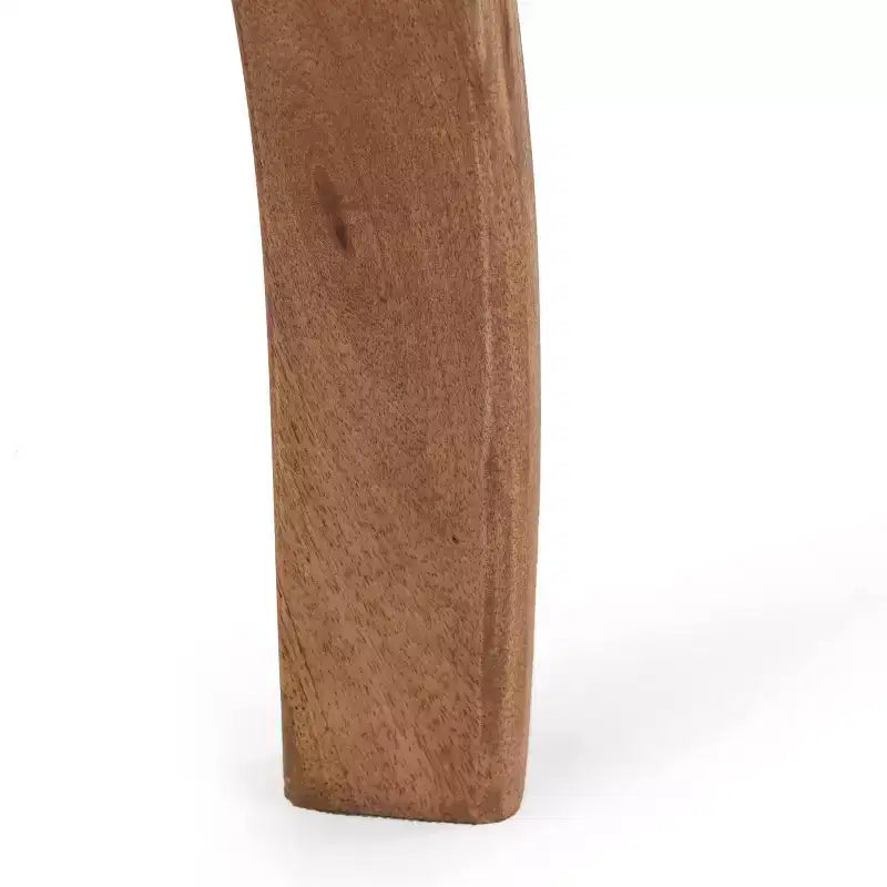 Eleganter Boho Mangoholz-Beistelltisch, kurvige Tischplatte in Erdtönen, Ablagetisch für das Wohnzimmer