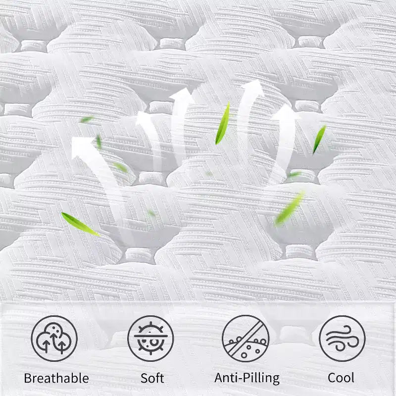 King Size 12 Zoll Hybrid Matratze, Mittel Plüsch, Individuelle Taschenfedern, CertiPUR-US Memory Foam