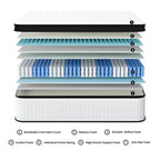 King Size 12 Zoll Hybrid Matratze, Mittel Plüsch, Individuelle Taschenfedern, CertiPUR-US Memory Foam