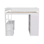  Hochbett mit Kleiderschränken und Schreibtisch mit 2 Schubladen und Schrank