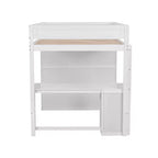  Hochbett mit Kleiderschränken und Schreibtisch mit 2 Schubladen und Schrank
