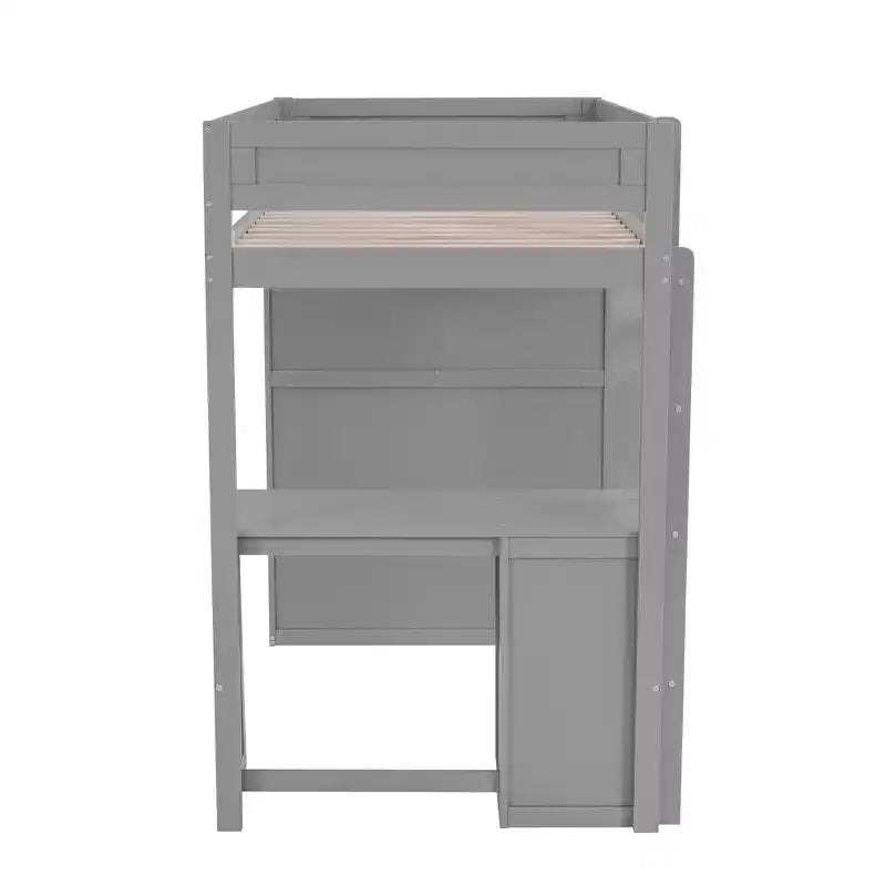  Hochbett mit Kleiderschränken und Schreibtisch mit 2 Schubladen und Schrank