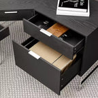 L-förmiger Büroschreibtisch, Heim-/Gewerbearbeitsplatz, Metallrahmen + 5 Schubladen + 68 kg Tragfähigkeit, Eckschreibtisch