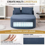 Modernes, extragroßes Schlafsofa ohne Gestell, Récamiere, Kordbezogene Couch für Wohnzimmer, Apartment