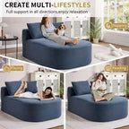 Modernes, extragroßes Schlafsofa ohne Gestell, Récamiere, Kordbezogene Couch für Wohnzimmer, Apartment