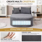 Modernes, extragroßes Schlafsofa ohne Gestell, Récamiere, Kordbezogene Couch für Wohnzimmer, Apartment
