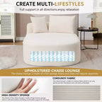 Modernes, extragroßes Schlafsofa ohne Gestell, Récamiere, Kordbezogene Couch für Wohnzimmer, Apartment