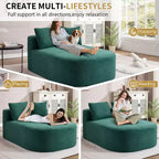 Modernes, extragroßes Schlafsofa ohne Gestell, Récamiere, Kordbezogene Couch für Wohnzimmer, Apartment