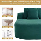 Modernes, extragroßes Schlafsofa ohne Gestell, Récamiere, Kordbezogene Couch für Wohnzimmer, Apartment