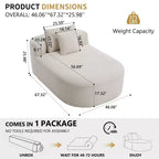 Modernes, extragroßes Schlafsofa ohne Gestell, Récamiere, Kordbezogene Couch für Wohnzimmer, Apartment