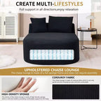 Modernes, extragroßes Schlafsofa ohne Gestell, Récamiere, Kordbezogene Couch für Wohnzimmer, Apartment