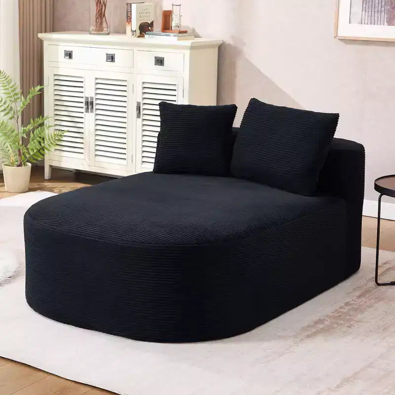 Modernes, extragroßes Schlafsofa ohne Gestell, Récamiere, Kordbezogene Couch für Wohnzimmer, Apartment