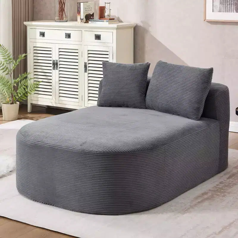 Modernes, extragroßes Schlafsofa ohne Gestell, Récamiere, Kordbezogene Couch für Wohnzimmer, Apartment