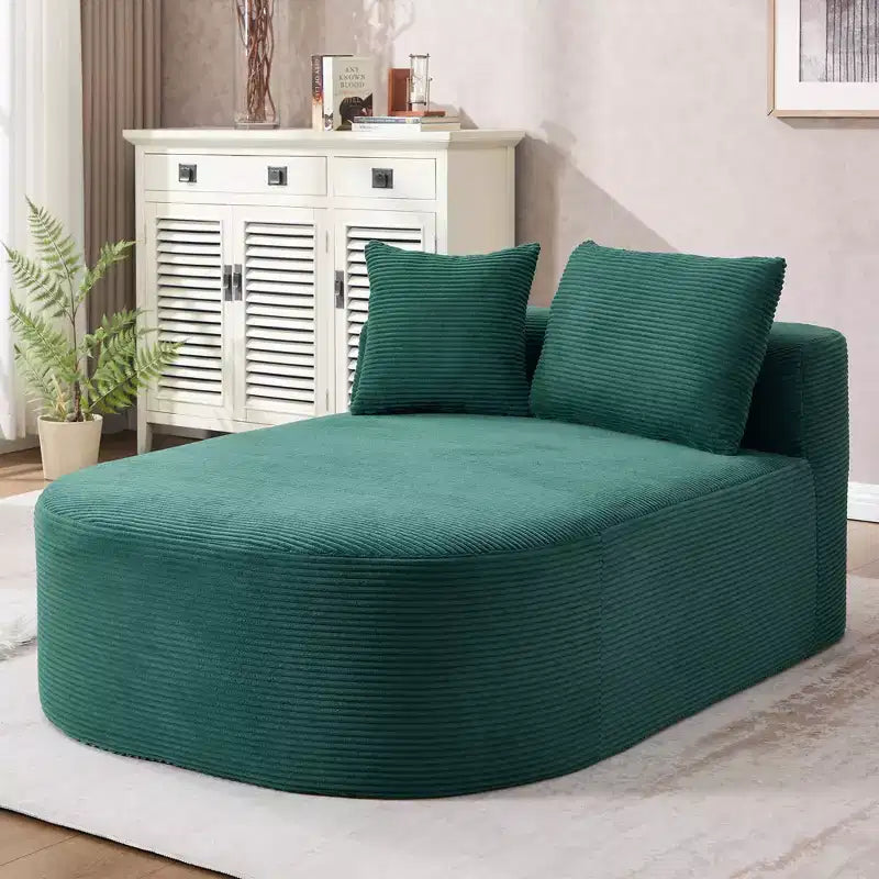 Modernes, extragroßes Schlafsofa ohne Gestell, Récamiere, Kordbezogene Couch für Wohnzimmer, Apartment