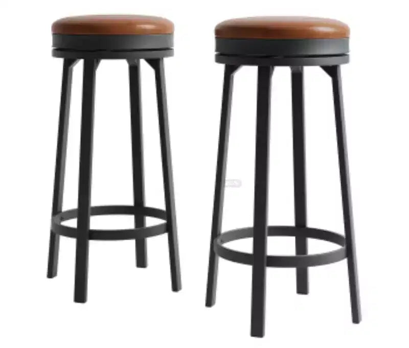 Drehbare Barhocker, Eisen + MDF, 2 St.