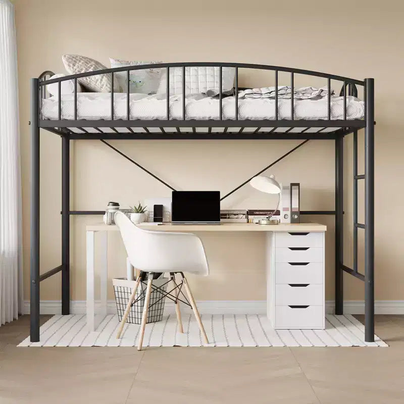 Platzsparendes Hochbettgestell für Schlafzimmermöbel - Strapazierfähige Metallkonstruktion - Stabile Stahlleisten - Modernes Design für Kinder, Jugendliche und Erwachsene