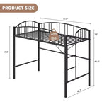 Platzsparendes Hochbettgestell für Schlafzimmermöbel - Strapazierfähige Metallkonstruktion - Stabile Stahlleisten - Modernes Design für Kinder, Jugendliche und Erwachsene