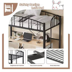 Platzsparendes Hochbettgestell für Schlafzimmermöbel - Strapazierfähige Metallkonstruktion - Stabile Stahlleisten - Modernes Design für Kinder, Jugendliche und Erwachsene