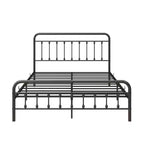 Metall-Plattformbettgestell Queen Size mit Kopfteil/Fußteil, Stauraum unter dem Bett, kein Boxspring erforderlich, Schwarz