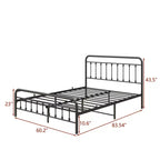 Metall-Plattformbettgestell Queen Size mit Kopfteil/Fußteil, Stauraum unter dem Bett, kein Boxspring erforderlich, Schwarz