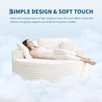 Runde, übergroße Cord-Chaiselongue – knochenloses tiefes Wolken-Schlafsofa für Wohnzimmer, Schlafzimmer, Wohnung