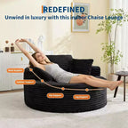 Runde, übergroße Cord-Chaiselongue – knochenloses tiefes Wolken-Schlafsofa für Wohnzimmer, Schlafzimmer, Wohnung