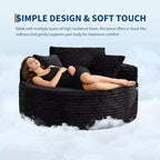 Runde, übergroße Cord-Chaiselongue – knochenloses tiefes Wolken-Schlafsofa für Wohnzimmer, Schlafzimmer, Wohnung