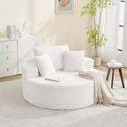 Runde, übergroße Cord-Chaiselongue – knochenloses tiefes Wolken-Schlafsofa für Wohnzimmer, Schlafzimmer, Wohnung