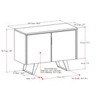 Massives AKAZIENHOLZ 41 Zoll breites rechteckiges Sideboard im modernen Industrial-Stil mit 2 Türen in Used-Kohlebraun