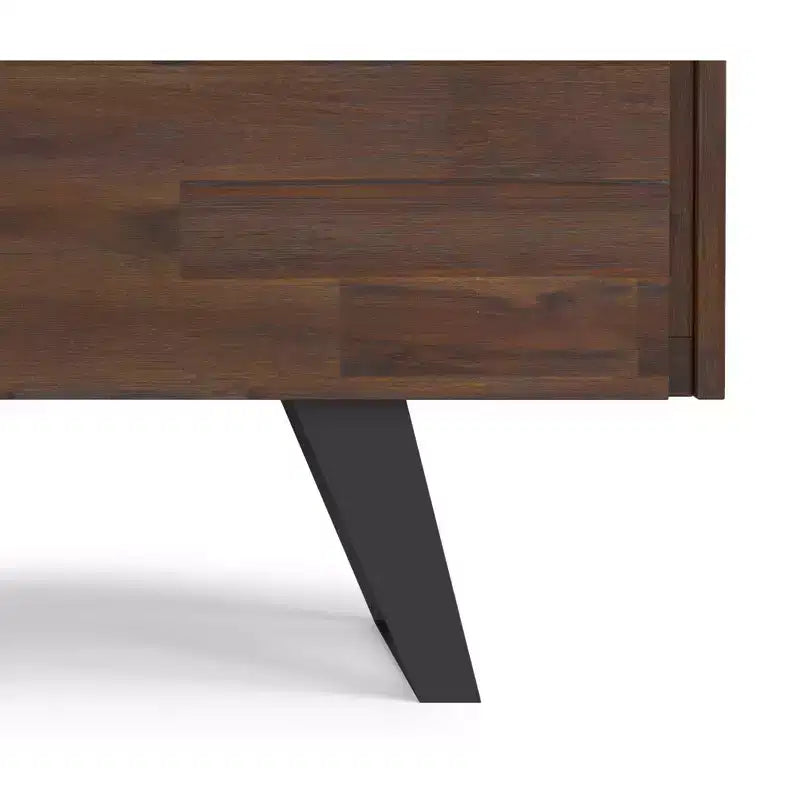 Massives AKAZIENHOLZ 41 Zoll breites rechteckiges Sideboard im modernen Industrial-Stil mit 2 Türen in Used-Kohlebraun