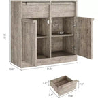 Großer Vorratsschrank mit Holzmaserung, multifunktionale Aufbewahrung für Küche, Esszimmer und Wohnzimmer