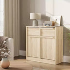 Großer Vorratsschrank mit Holzmaserung, multifunktionale Aufbewahrung für Küche, Esszimmer und Wohnzimmer