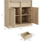 Großer Vorratsschrank mit Holzmaserung, multifunktionale Aufbewahrung für Küche, Esszimmer und Wohnzimmer