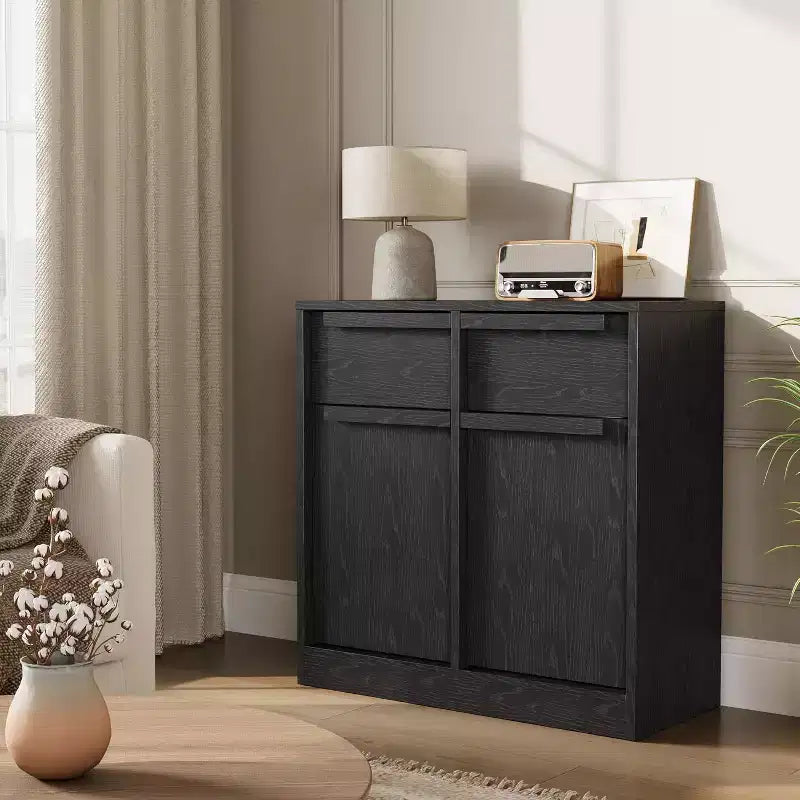 Großer Vorratsschrank mit Holzmaserung, multifunktionale Aufbewahrung für Küche, Esszimmer und Wohnzimmer