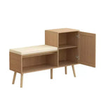 2-in-1 Schuhaufbewahrungsbank Schuhschrank mit 2 verstellbaren Einlegeböden und abnehmbarem Sitzkissen, Moderne Flurbank, Schuhaufbewahrungsorganisator
