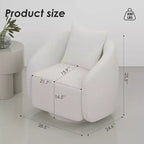Drehbarer Akzentsessel, drehbarer Fass-Sessel mit Rückenkissen, Massivholzrahmen, Teddy-Polstersessel für Wohnzimmer, Schlafzimmer, Büro